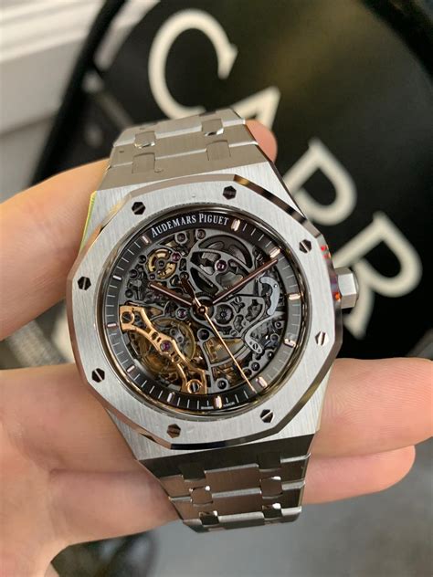 audemars piguet royal oak 15407st skeleton stainless steel|Audemars Piguet royal oak open worked skeleton.